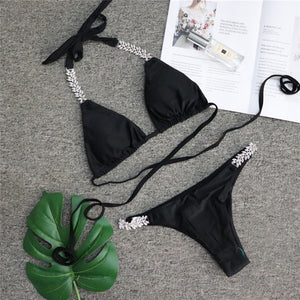 female crystal swimwear women
