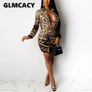 Women Sexy Vintage Printed Dress