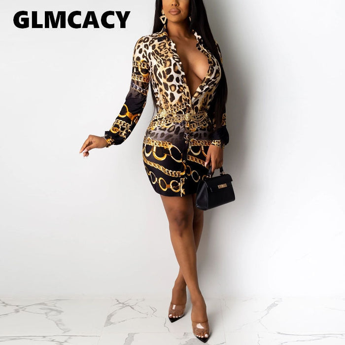 Women Sexy Vintage Printed Dress